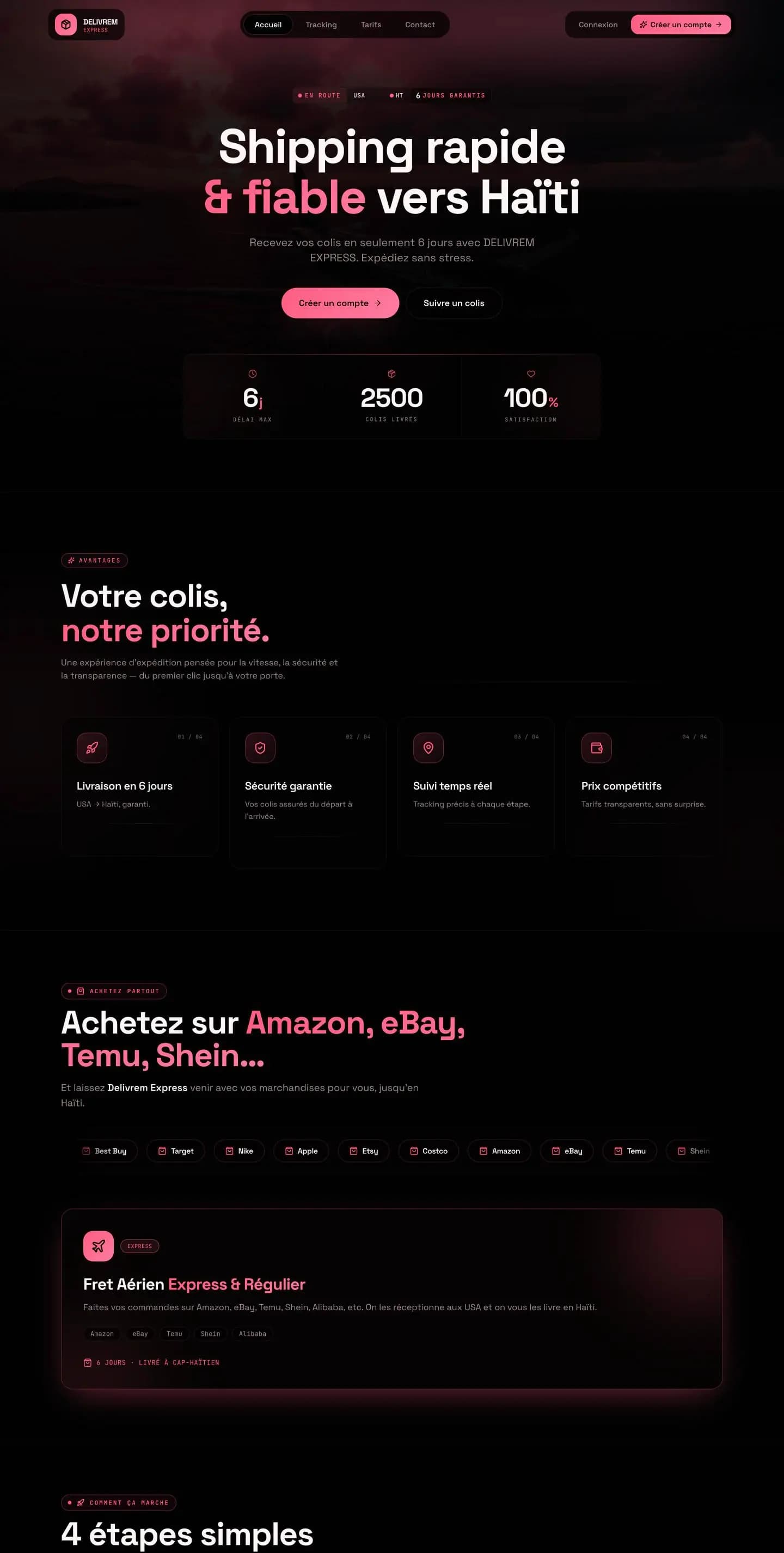 Delivrem Express — page d'accueil